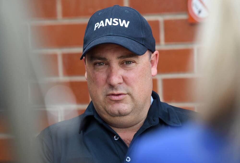 Back the blue: Police Association of NSW executive member Mick Buko in Tamworth on Thursday. Photo: Gareth Gardner 060918GGC02