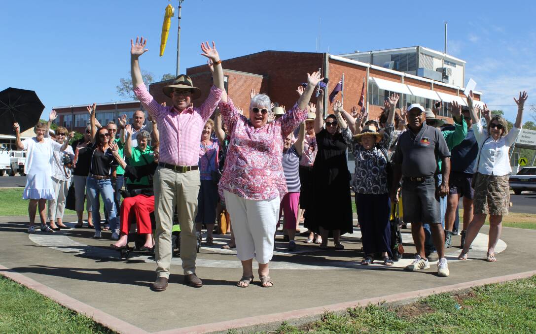 Northern Tablelands MP Adam Marshall and Moree mayor Katrina Humphries pictured celebrating last year, when the state government announced its commitment to redevelop Moree Hospital.