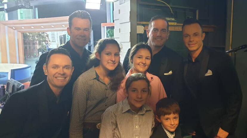 Sophia, Paris, Georgia and Ed Whibley met Human Nature backstage while they were waiting to go on The Morning Show.