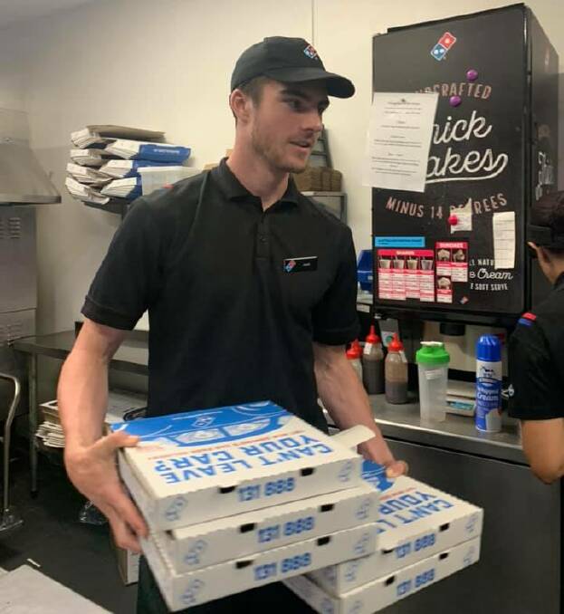 Year 12 student and Domino's Moree team member Jack Montgomery was busy on Wednesday. Photo: Domino's Moree