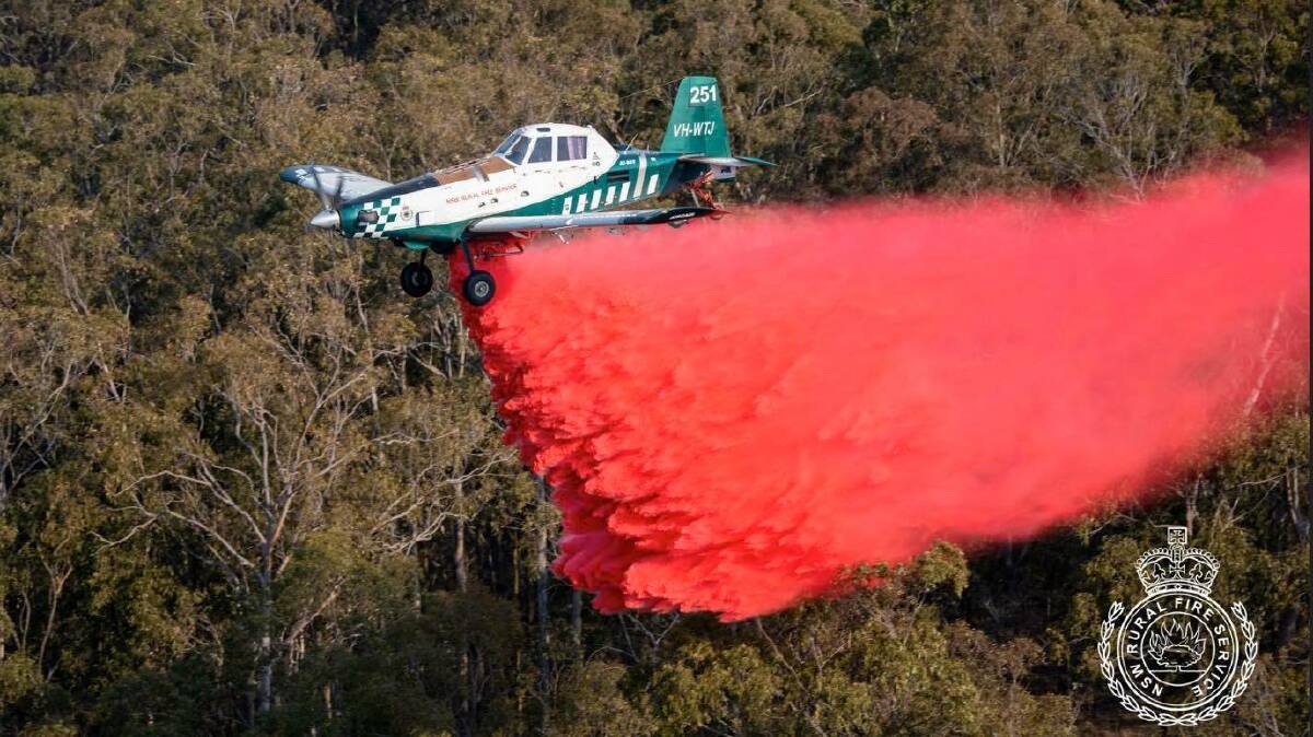 One of Aircair Aviation's planes involved in firebombing operations in NSW recently. Photo: NSW RFS