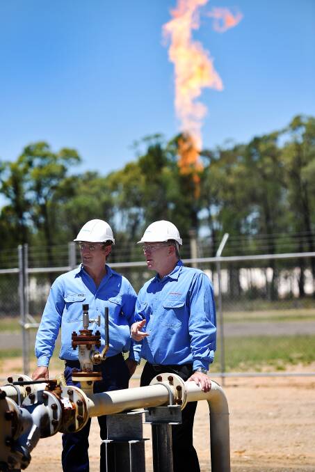 Santos' Todd Dunn and Peter Mitchley at the Narrabri Gas Project