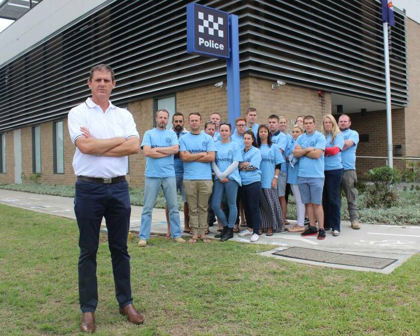 BACK THE BLUE: Police Association of NSW Western region organiser Rod Sheraton and association members are calling for 18 more police officers in Moree to deal with the ice epidemic.
