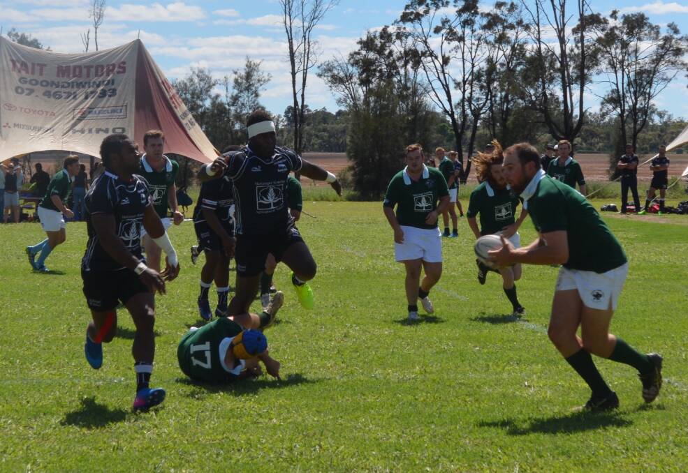 Moree Bulls against Croppa Creek Crows during a trial match at the Crows' Gala Day last year. Photo: Grace Cobb