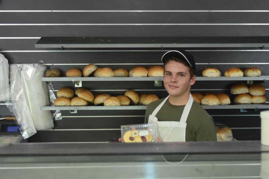 Drew Mclane is currently completing work experience at Moree Bakehouse, where he's enjoying being a part of cooking large quantities of food on a daily basis. Photo: Jordan Briggs