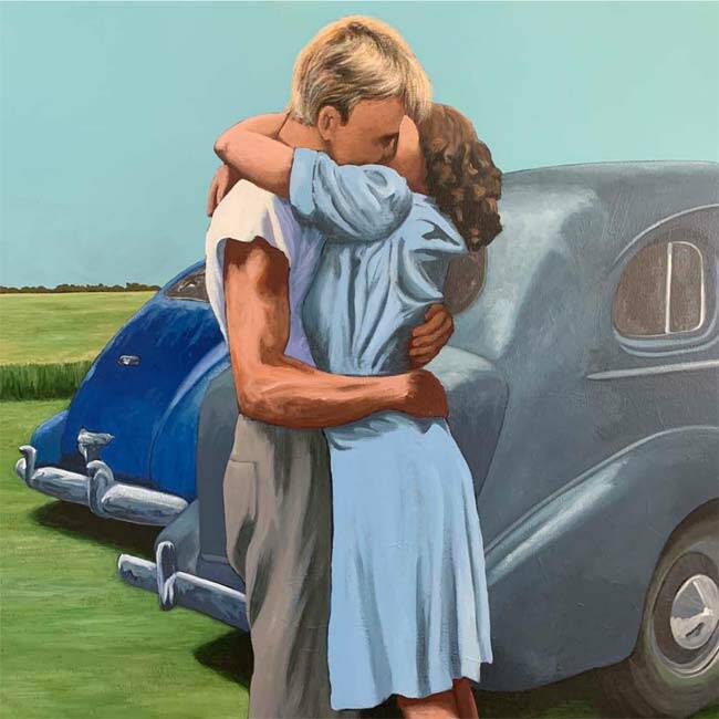 'And they fell in love' is one of the paintings featured in Jo White's latest heart-warming collection, based on love and romance. Photo: supplied