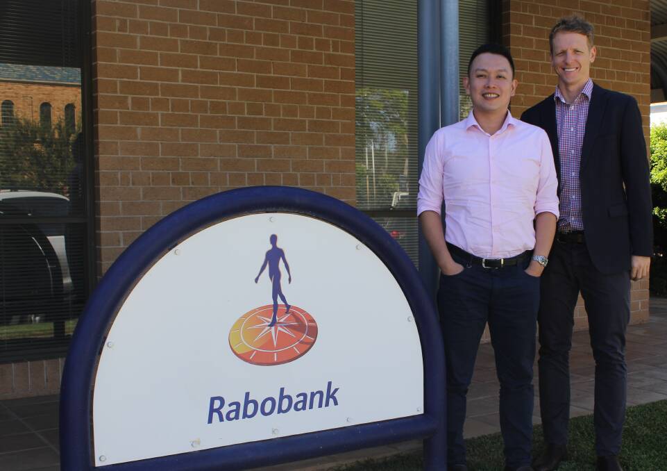 RaboResearch food and agribusiness Singapore-based senior analyst Oscar Tjakra and RaboResearch Sydney-based agricultural analyst Wes Lefroy stopped in Moree this week before presenting to farmers at an industry event in Croppa Creek. 