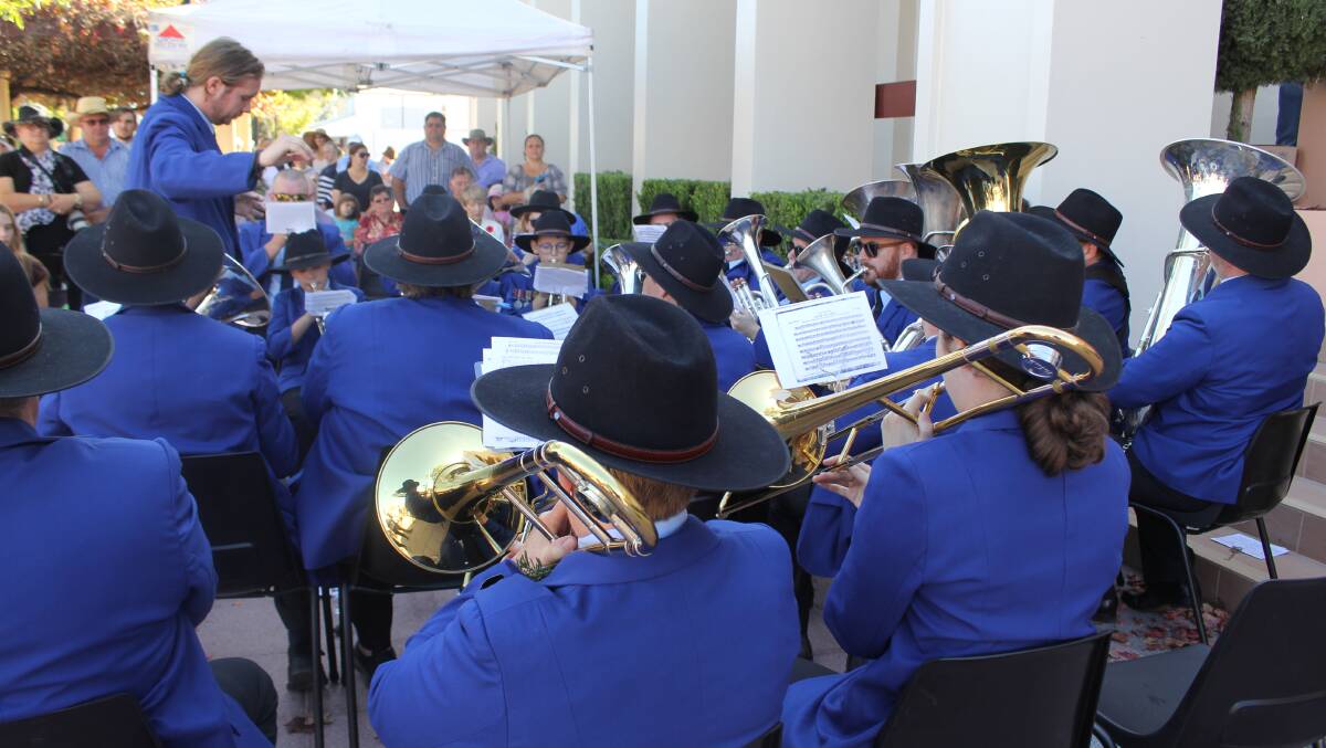 Moree and District Band performing at Anzac Day this year.