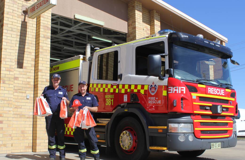 OPEN DAY: Moree firefighters Adam James and Warren Clark encourage the community to come along this Saturday to find out more about what they do. 