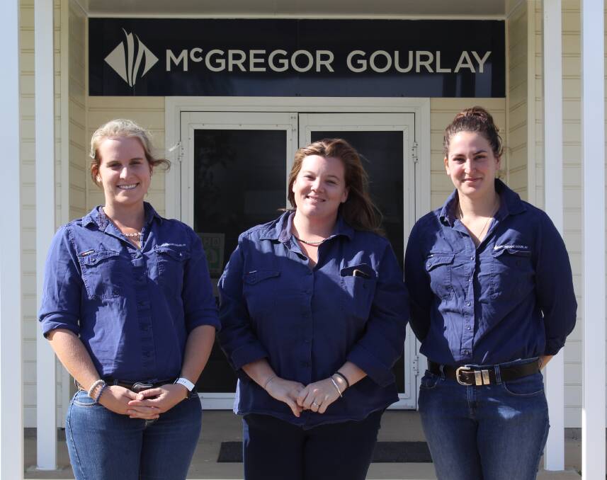 Bree Pring (centre) has been nominated for the Freemasons of NSW/ACT Community Service Award for her efforts organising the Moree Drought Muster along with her colleagues Tegan George (left) and Maddison Richards (right).