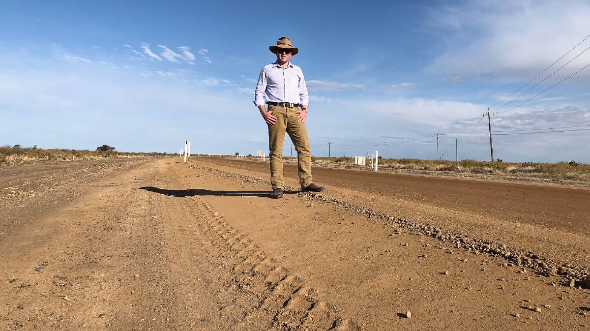 Northern Tablelands MP Adam Marshall on the section of the Carnarvon Highway which is being rebuilt and widened as part of the $3.5 million project.