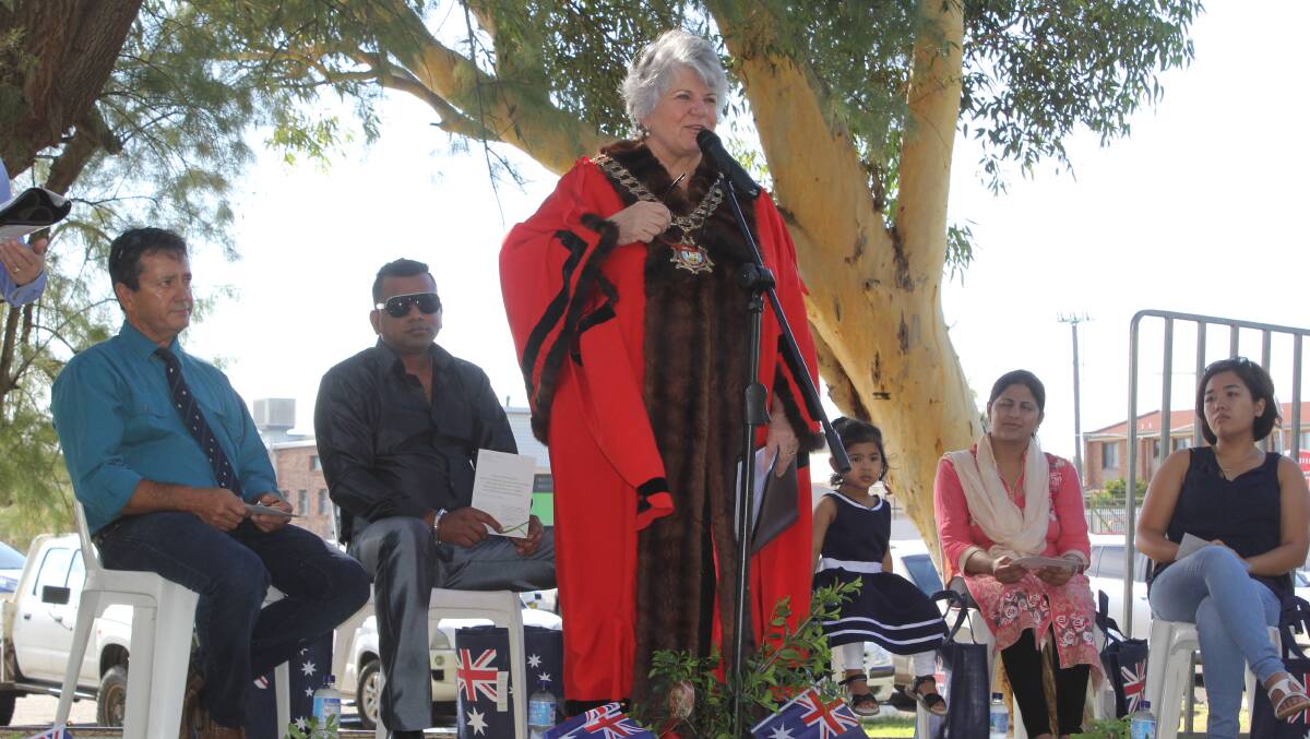 Moree mayor Katrina Humphries during last year's Australia Day citizenship ceremony.