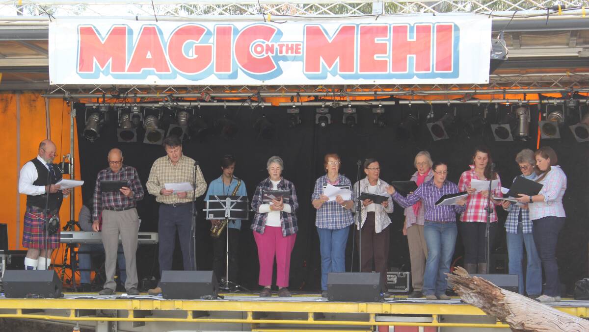 Moree Community Choir performs at Magic on the Mehi on Saturday afternoon.