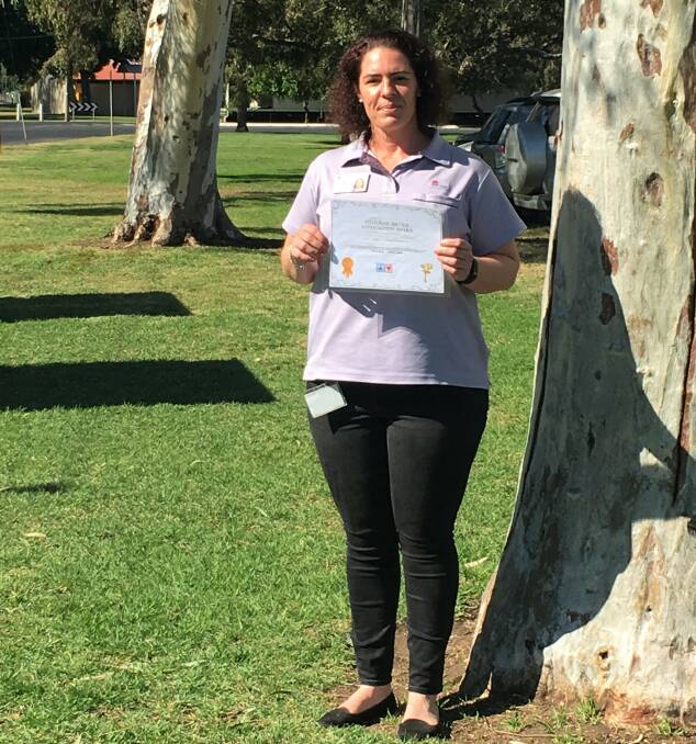 THUMPS UP: Moree Hospital's Amy O'Neill received the April Moree Thumbs Up Thumbs Down Customer Service Appreciation Award.