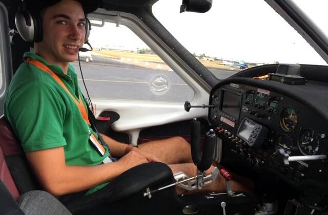 FLYING SOLO: Jim Orr behind the controls of Jabiru J230D during his first solo flight earlier this month.