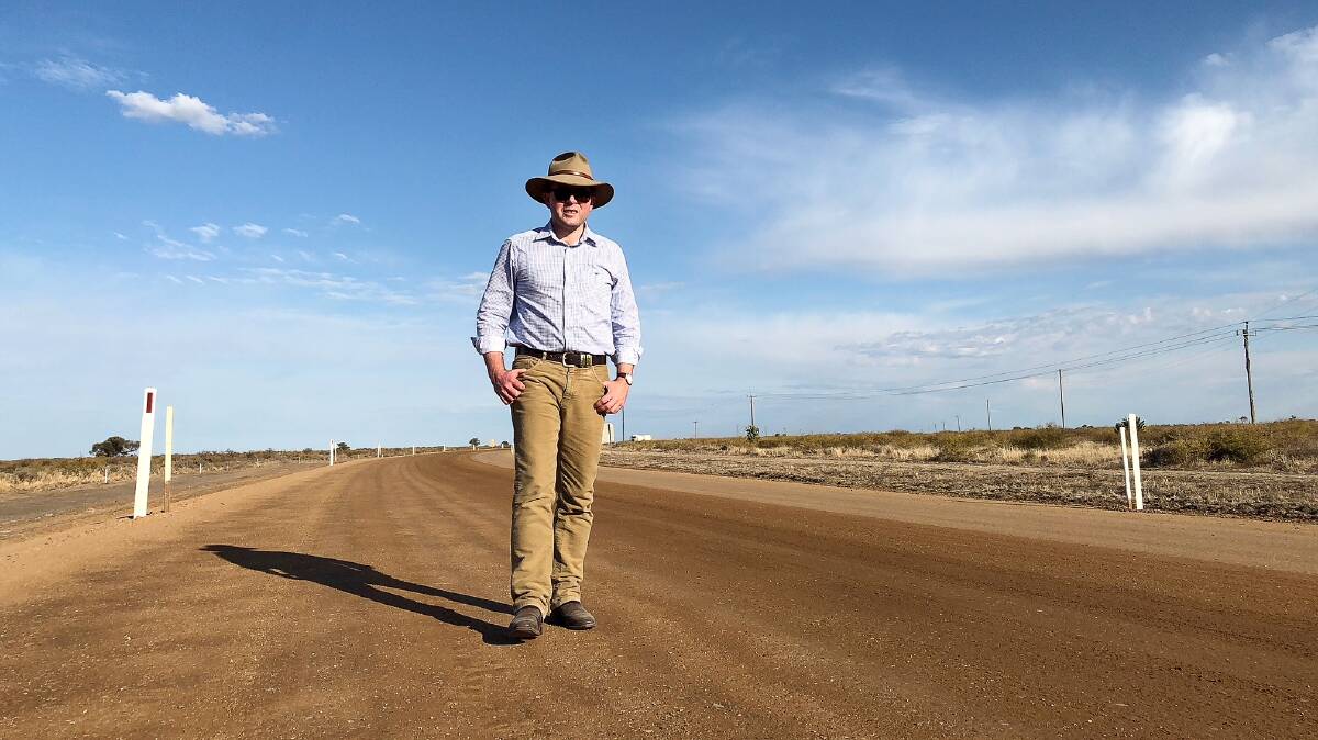 Northern Tablelands MP Adam Marshall on the section of the Carnarvon Highway which is being rebuilt and widened as part of the $3.5 million project.