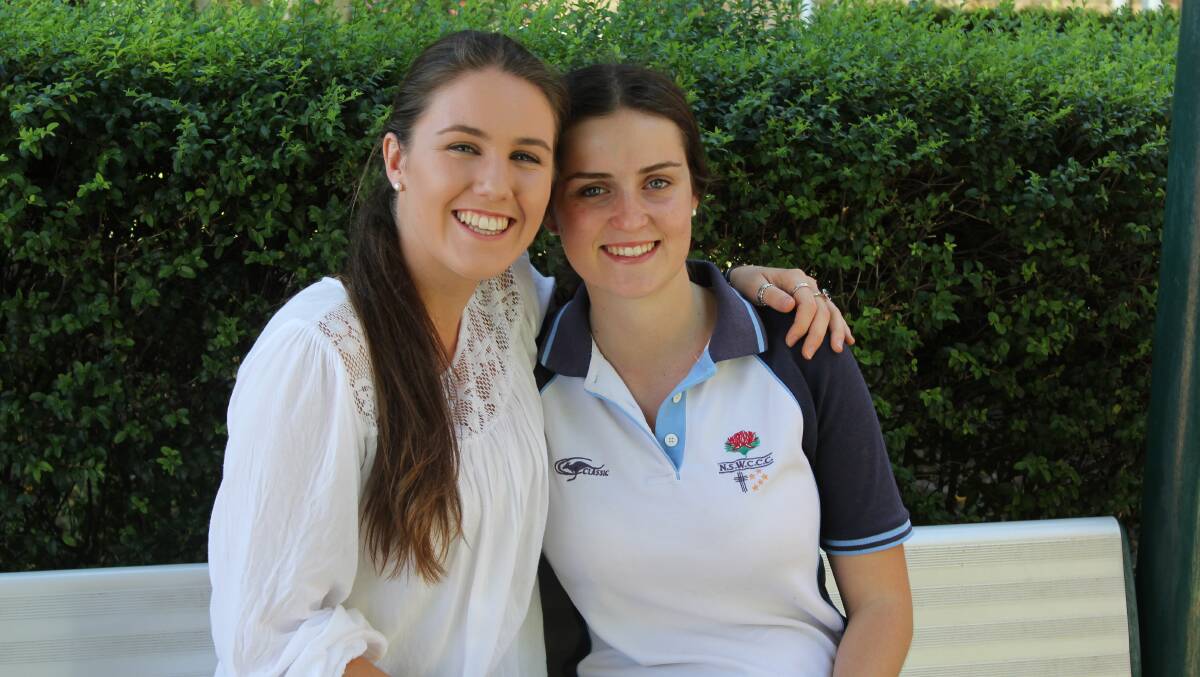 ALL SMILES: High achievers Bernadette Quirk and Celine Depczynski were pleased with their results, with both girls receiving a band six and band fives.