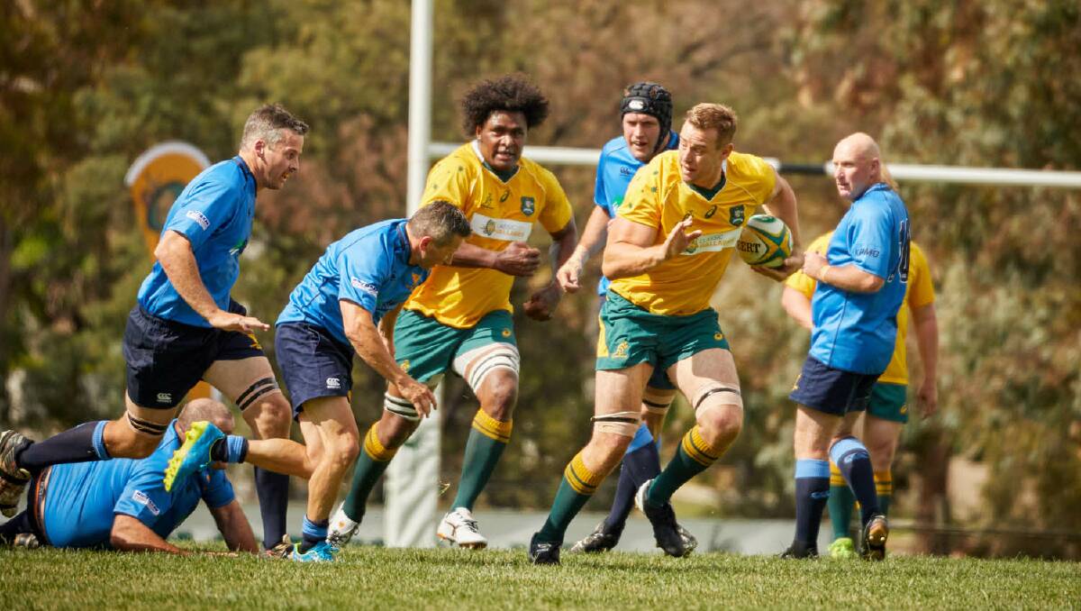 MOREE BOUND: The Classic Wallabies played an exhibition match against a Central West Barbarians side at Orange in November this year. Photo: Classic Wallabies
