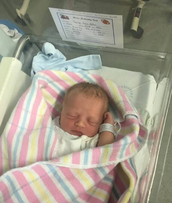 RECENT ARRIVAL: Tariq John Athol Rolfe who was the first baby to be born in Moree for 2018.