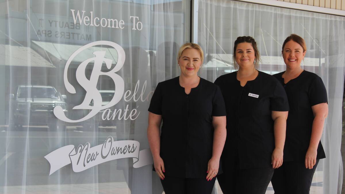 BOOST: Bella Sante owner Helena Ross (right) with her two new beauty therapists Claire Walsh and Taylah Wright who have recently moved to Moree for the job.