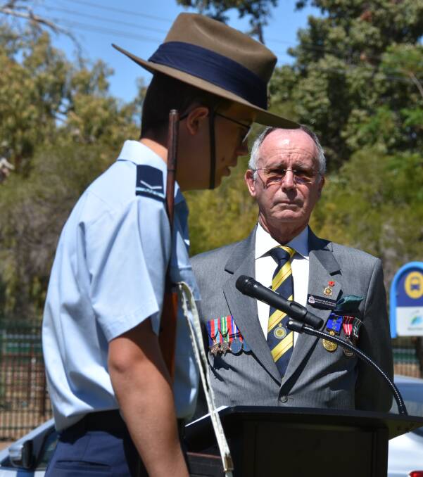 Moree RSL sub-branch president Roger Butler at last year's Remembrance Day service.