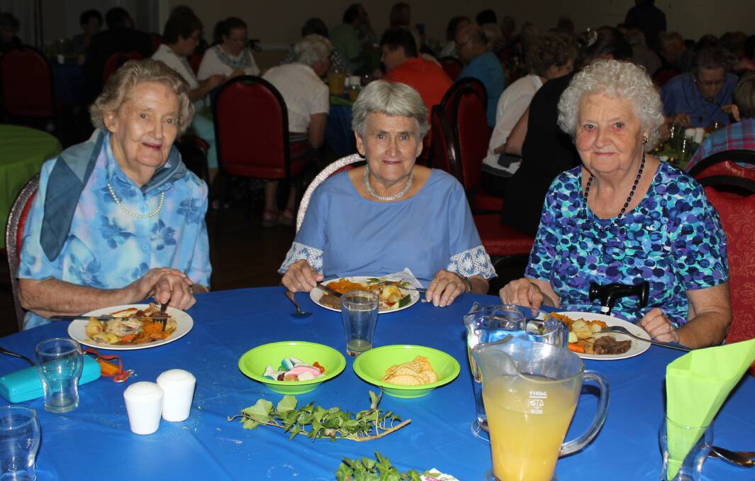 CELEBRATE: Rita Killick, Joan Moulds and Beth Rowland had a great time at last year's Seniors Week luncheon.