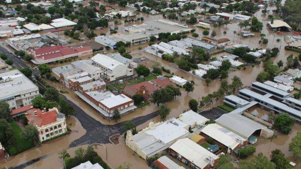 Moree during one of the more recent floods. Photo: file