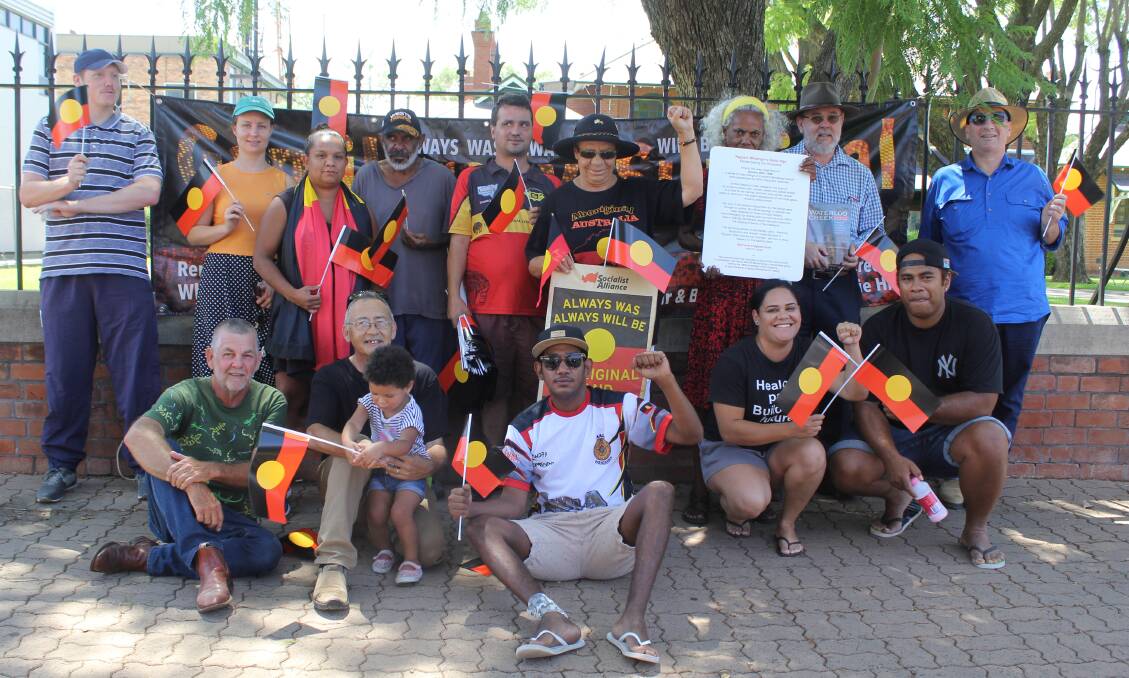 HEALING: Some of the people who participated in the Gamilaraay Invasion Day march to commemorate the 180th anniversary of the Waterloo Creek massacre.