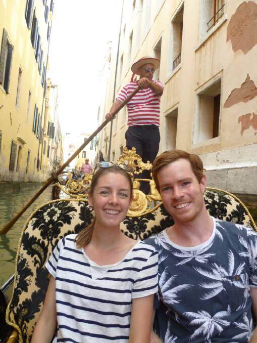 Tara Brown and her husband Jonathan in Venice during their European adventure.