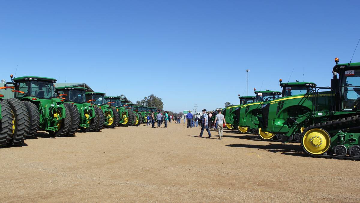 UP FOR AUCTION: Just some of the John Deere machinery that went under the hammer at Keytah on Friday.