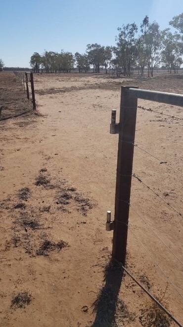 A gate is missing from this fence on a Boomi property. Photo: NSW Police