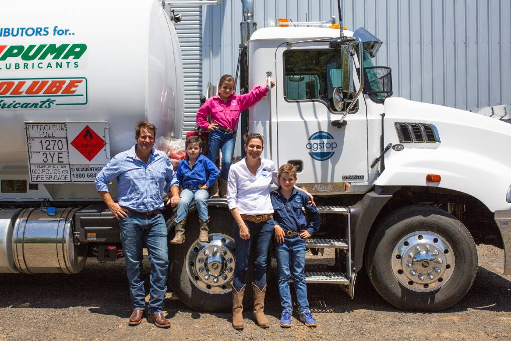 FAMILY AFFAIR: One of rural Queensland’s latest family run businesses, Agstop, created by Pete and Georgie Hart, with children,. Angus, Emily and Harry. Photo: Katie Mendl