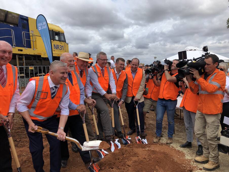 The first sod of soil on the construction of the Parkes to Narromine section of the Inland Rail was turned in Parkes earlier this month.