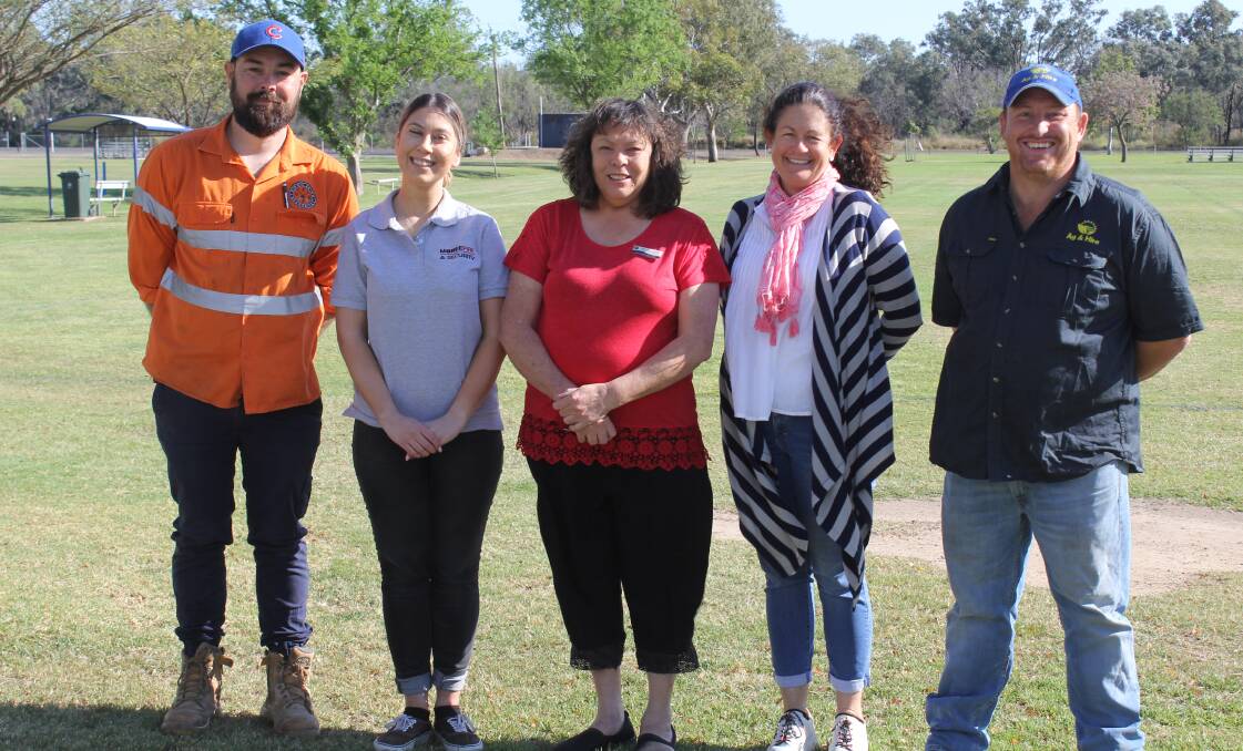 Moree Junior Soccer Club committee members Virgil Smith, Maria Bouliopoulos, Nicole Scholl and new president Alex Donaldson thanked Terry-Anne Sharples (centre) for her years of service to the club.