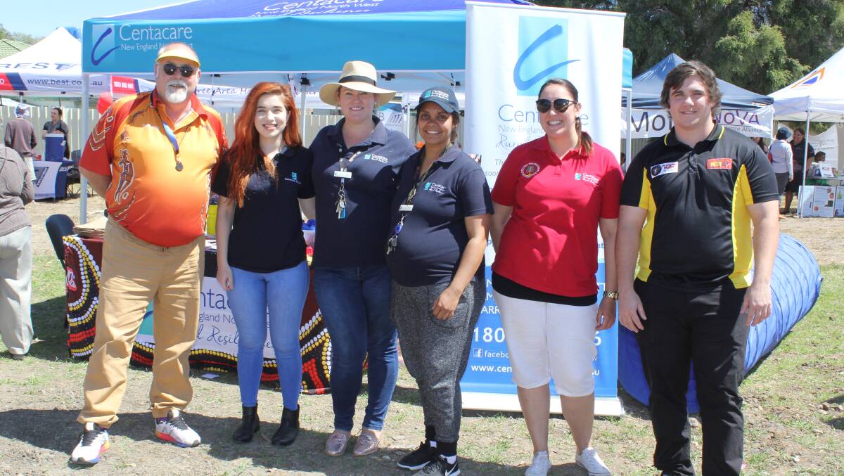 The Centacare team Rob Irwin, Margherita Di Re, Lisa Moore, Sheena Fernando, Ashleigh Cooke and Jesse Porter at last year's Community Connect Day. Photo: Sophie Harris