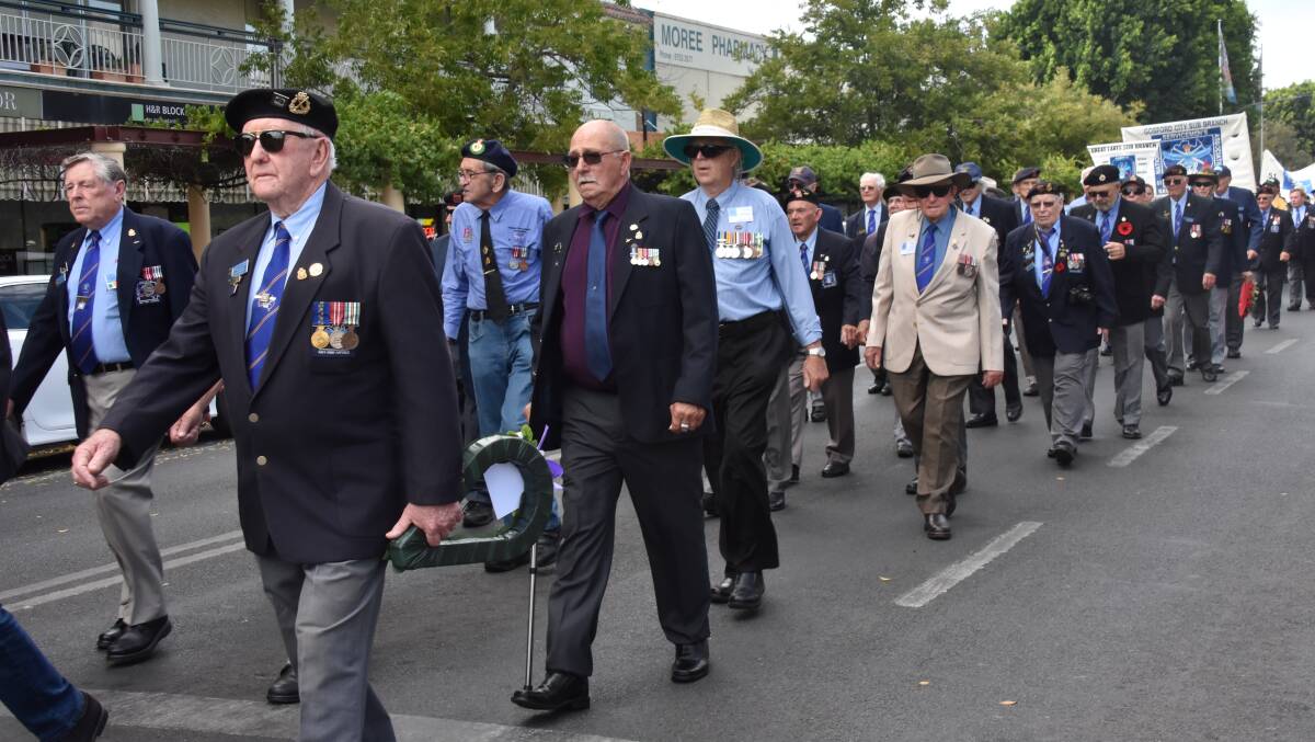 Current, returned and ex-service personnel marched during last year's reunion in Moree.