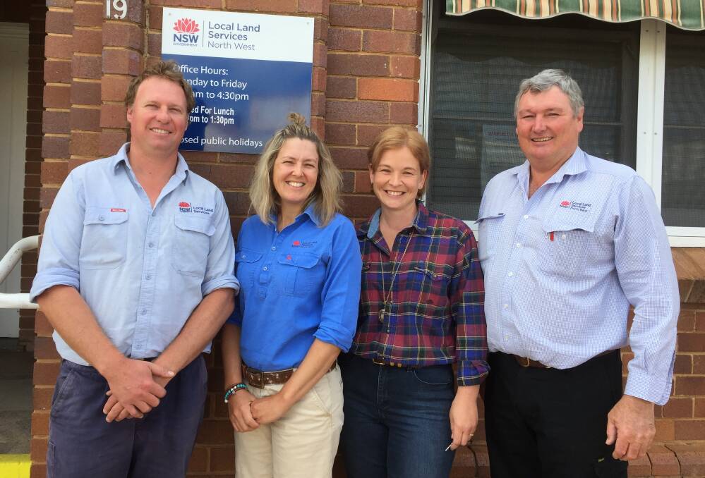NEW FACES: The Warialda Local Land Services team - Ted Irwin, Sally Balmain, Dallas Sanne and Dave Lindsay.