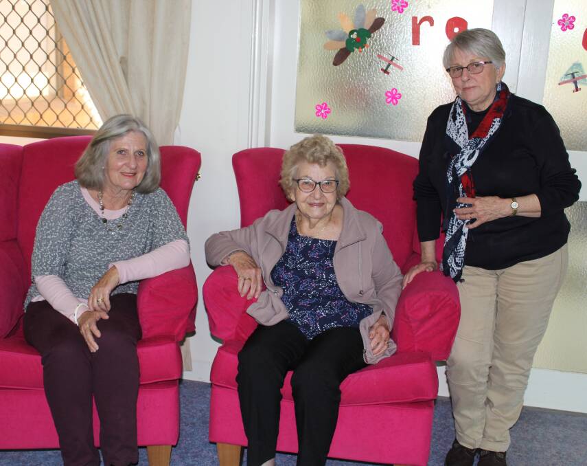 Community Visitor's Scheme volunteer Karen Brown regularly visits Fairview resident Laurel Briant for a chat. They are pictured with Community Visitor's Scheme coordinator Helen Moy.