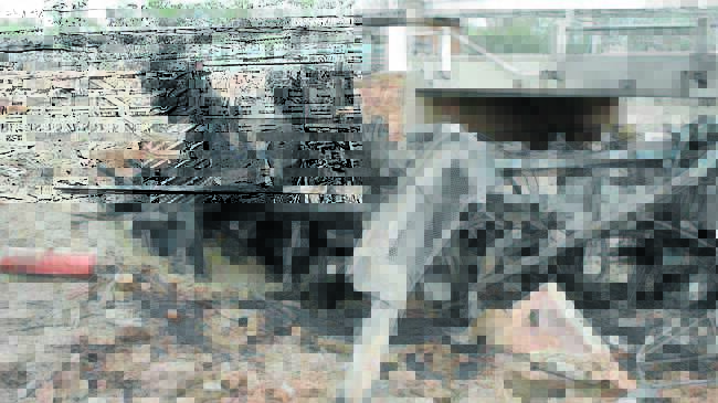 Some of the damage caused by the explosion at the Angellala Creek Bridge on September 5, 2014.