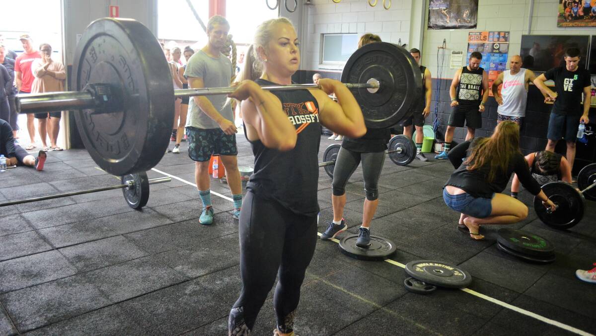 STRENGTH ON SHOW: GTK CrossFit owner Heidi Dell competing in last year's throwdown.