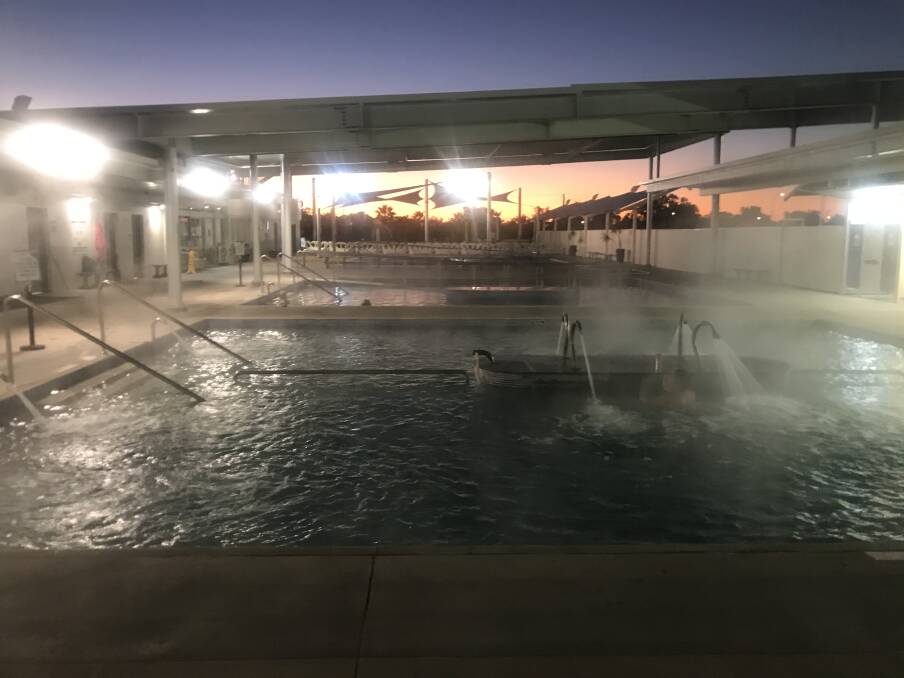 NOW OPEN: The outdoor hot pools are back into operation at Moree Artesian Aquatic Centre, with a limit of 40 people. Photo: Julie Rushby