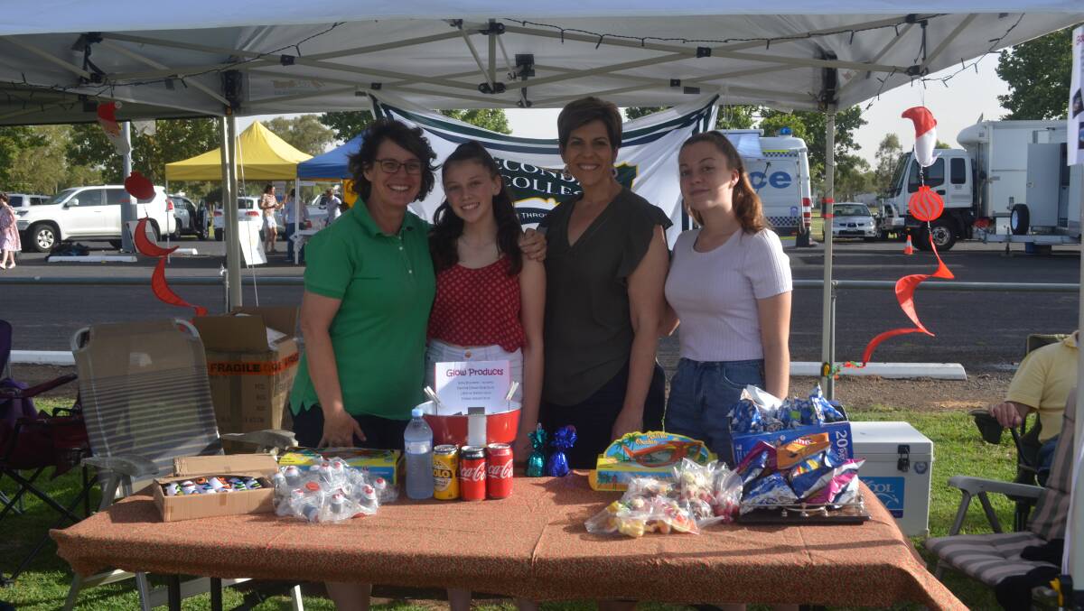 Bronwyn Sim, Ava Kellett, Caroline Carter and Lucy Carter manned the Moree Secondary College stall during last year's event. Photo: Jess Singh