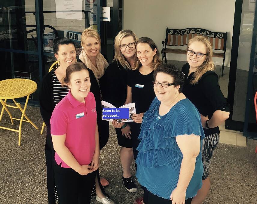 SNEAK PREVIEW: Tourism Moree staff (l-r) Isabelle Clark, Jaymie McDonald, Tammy Elbourne, Ashley McDonald, Rebecca Ginty, Maddison Brazel and Tian Harris with the soon-to-be-released brochure.