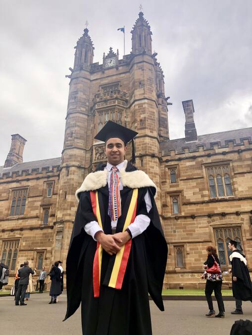 BRIGHT FUTURE: Moree's Denzel Tighe recently graduated from the University of Sydney.