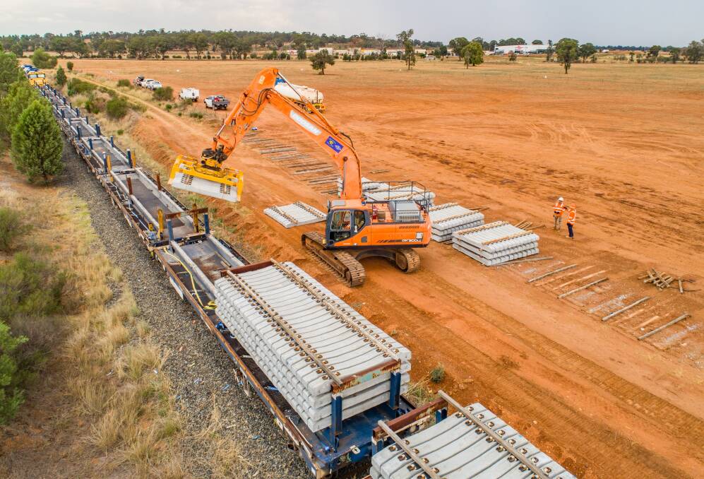 Sleeper delivery, ahead of construction of Inland Rail. Photo: ARTC