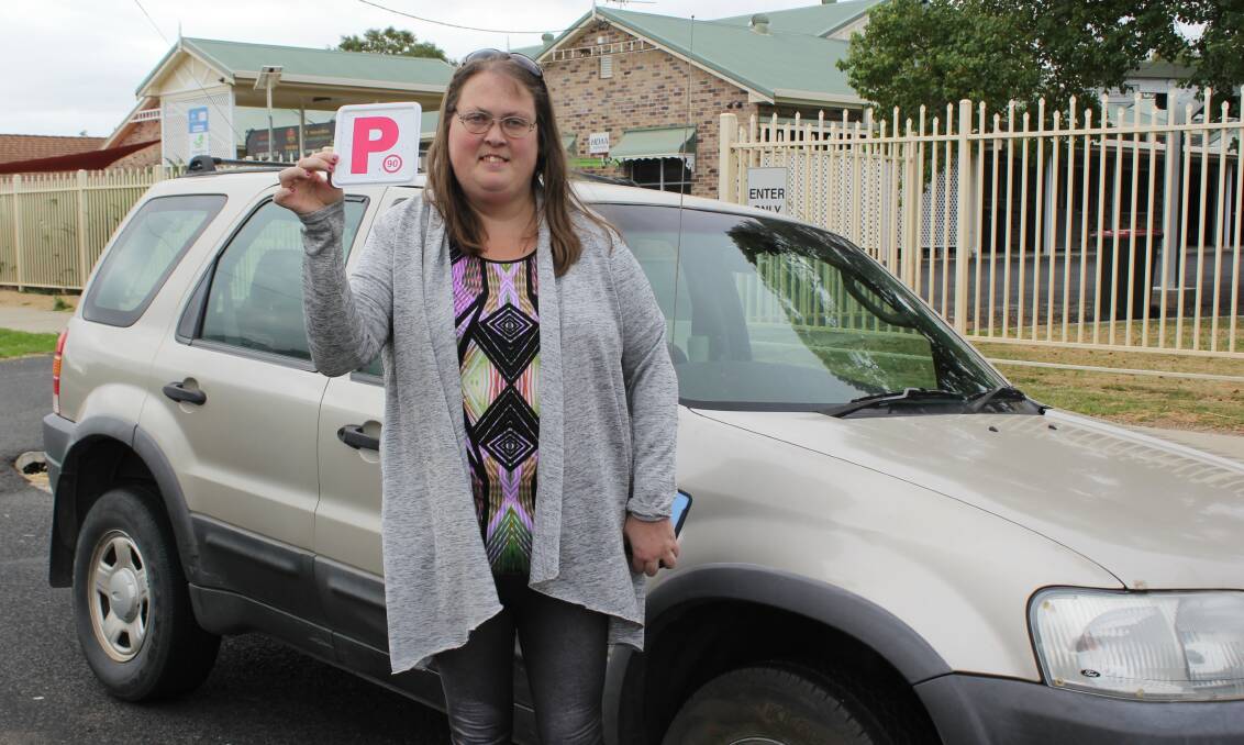 INDEPENDENT: Cherie de Vaus, pictured with her new car, is on her red Ps thanks to the NDIS and Moree Care.