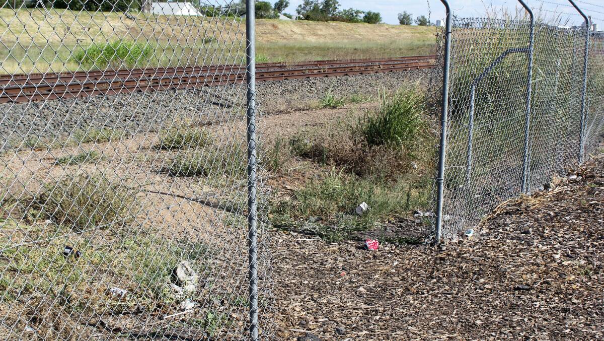 The fence between the railway line and the bypass is regularly cut. On Tuesday afternoon a whole panel was missing, making it very easy for people to walk straight through to the road from the railway tracks.