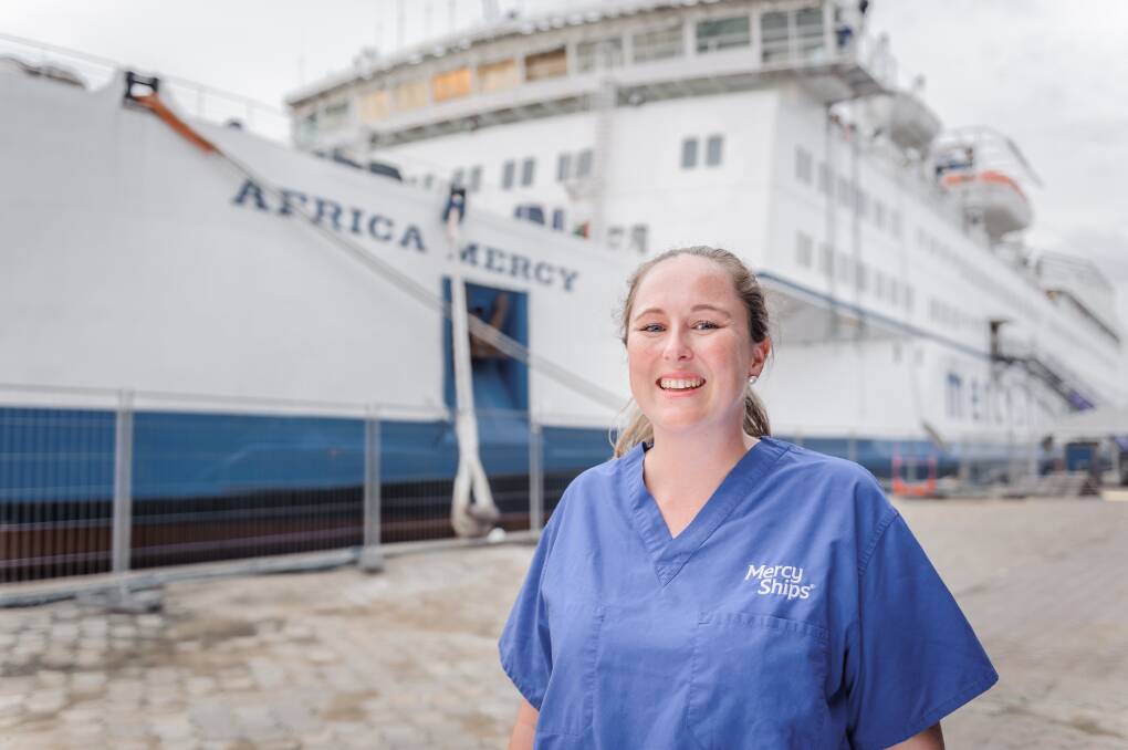 VOLUNTEER: Moree nurse Sarah Bagshaw spent two months working as a nurse on board the world’s largest civilian hospital ship in Central Africa.