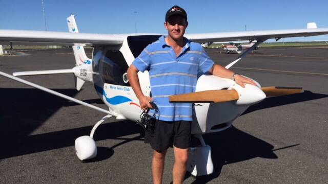 SKY'S THE LIMIT: 21-year-old David Burey successfully completed his pilot flight test this month.