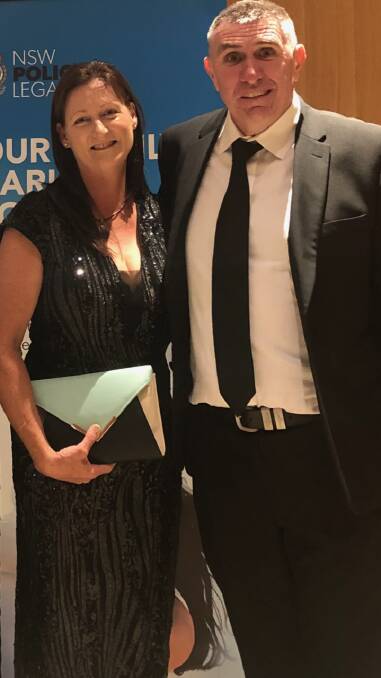 Mel Robson and her husband Nigel Davis at the awards in Sydney.